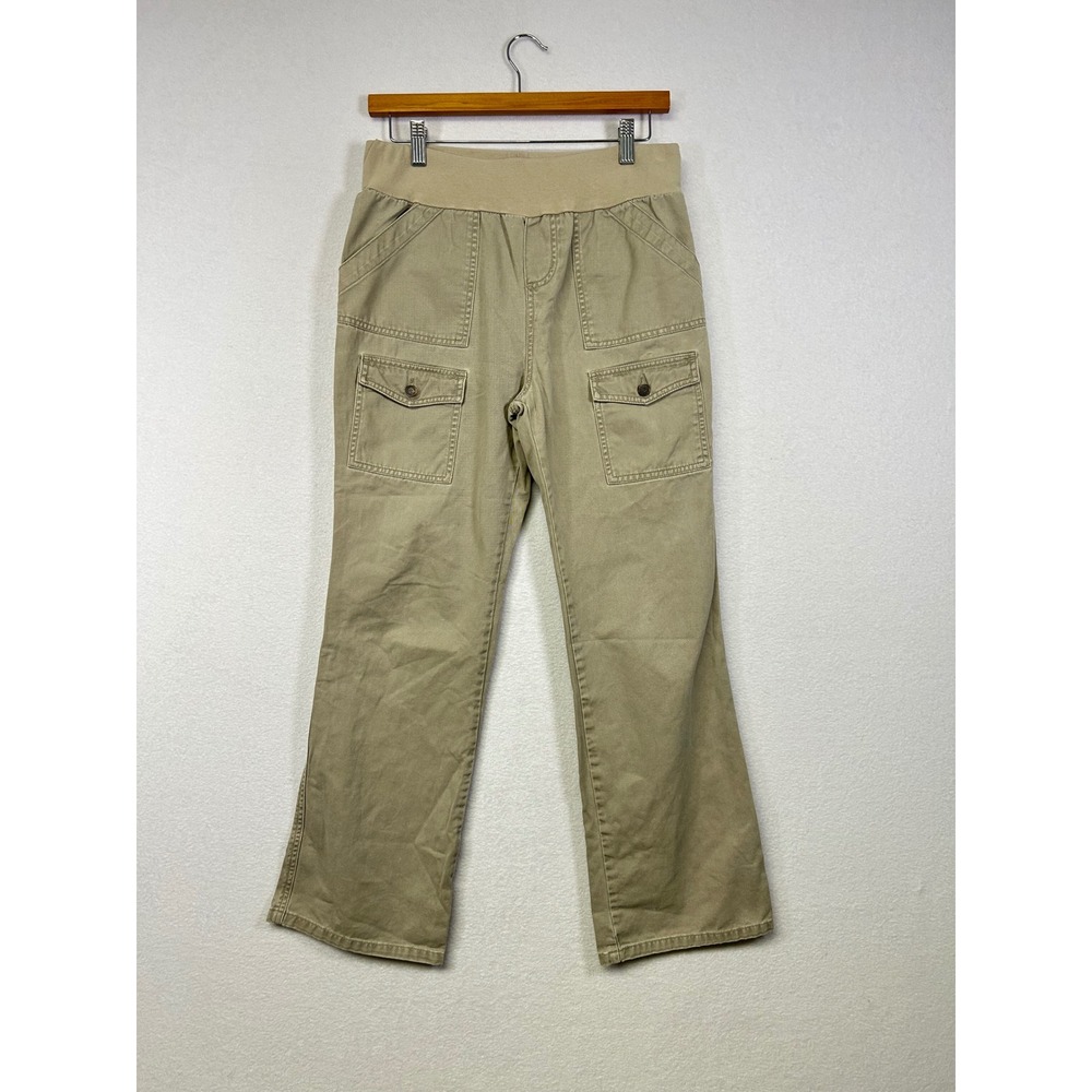 Motherhood Maternity Khaki Cargo Pants Women's Size‎ S Bootcut Stretch Waist